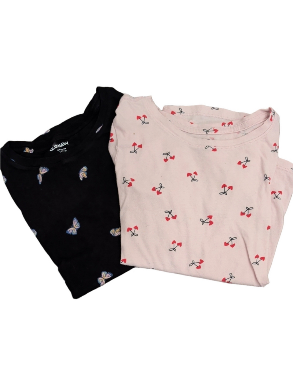 🌞B​OGO🌞 Old Navy Girls Butterfly & Cherry Print Short Sleeve T-Shirts Size L